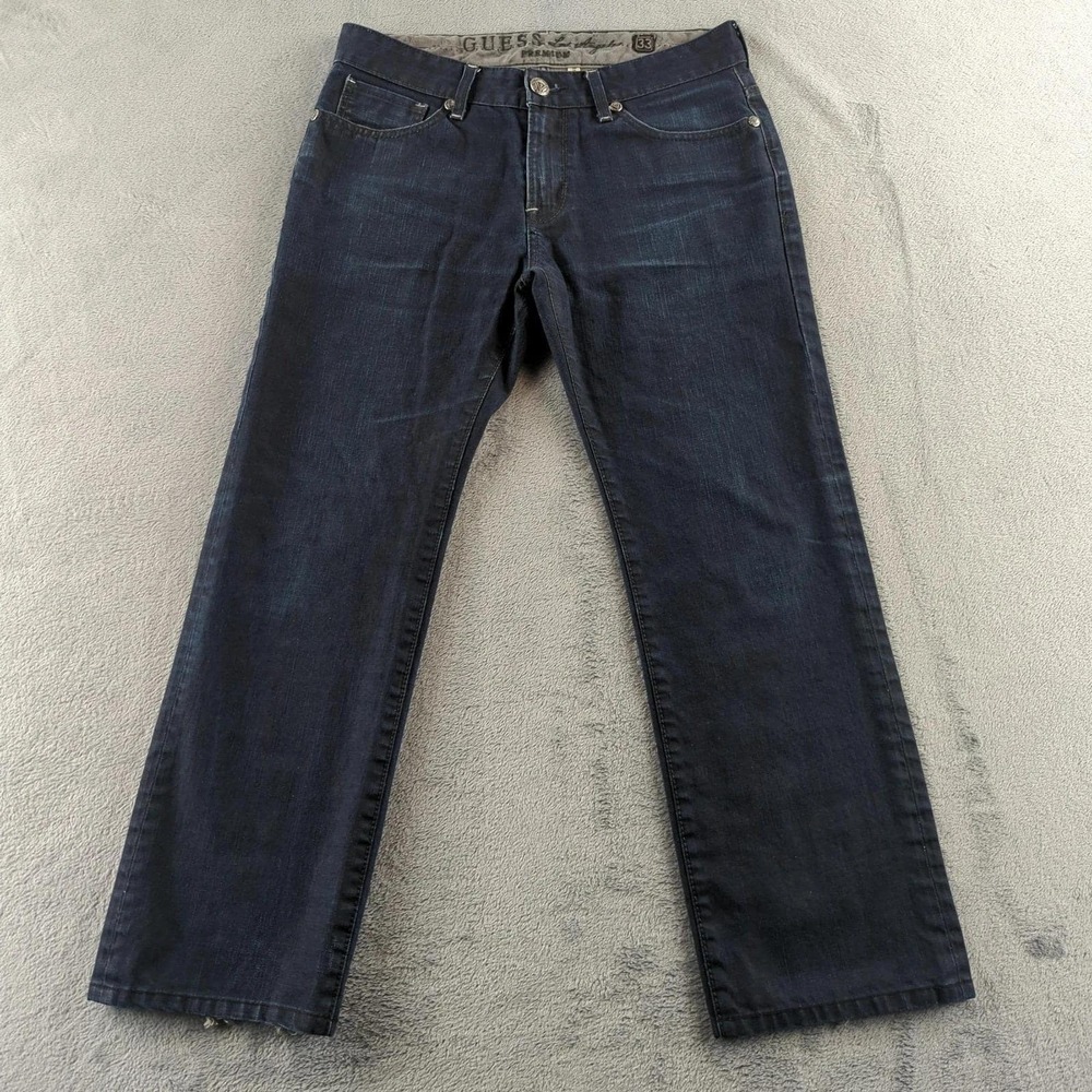 Vintage 90s Guess Premium Jeans Mens 33 (Fits 32x28) Blue Lincoln Slim Straight